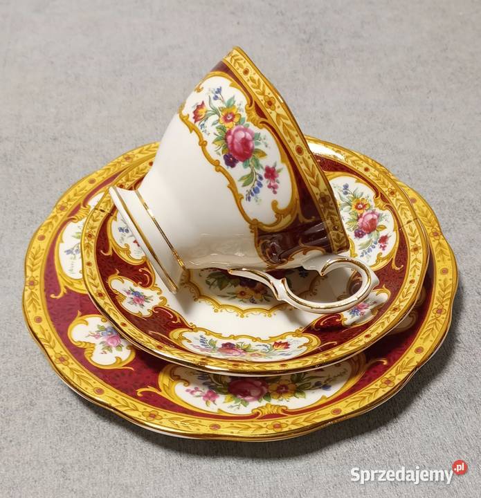 ROYAL ALBERT Lady Hamilton Burgundowy Zestaw Porcelana i szkło zachodniopomorskie Szczecin