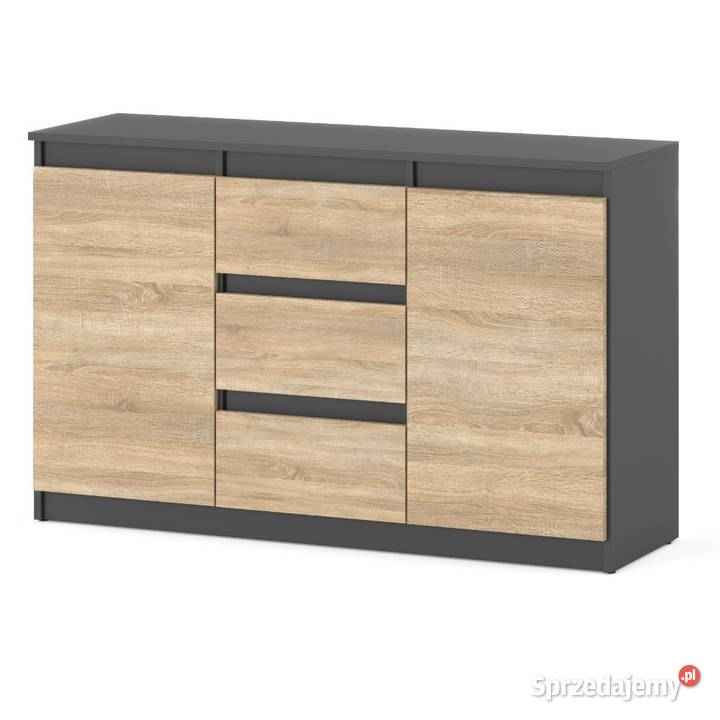 Komoda Nowoczesna Szara Dąb Sonoma Agnes 3 Elbląg