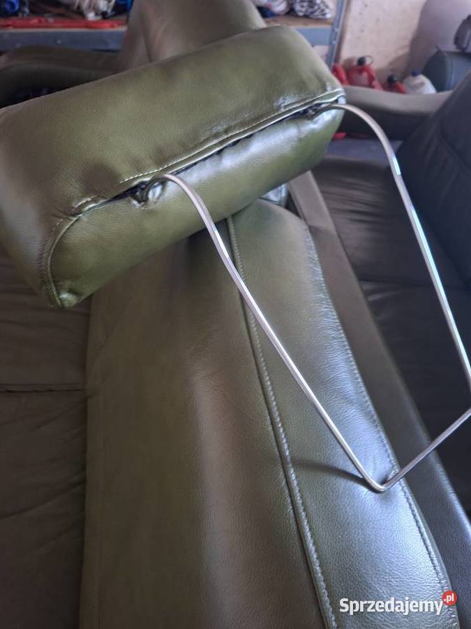 Potężny komplet salonowy 2x Sofa 3osobowa Fotel skóra naturalna Gromnik