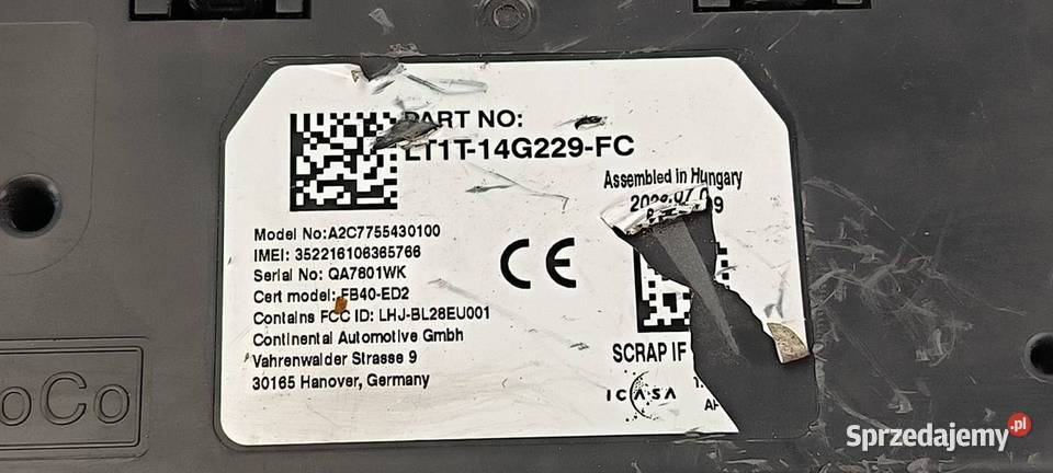 MODUŁ FORD TRANSIT CONNECT II LT1T14G229FC kujawsko-pomorskie sprzedam