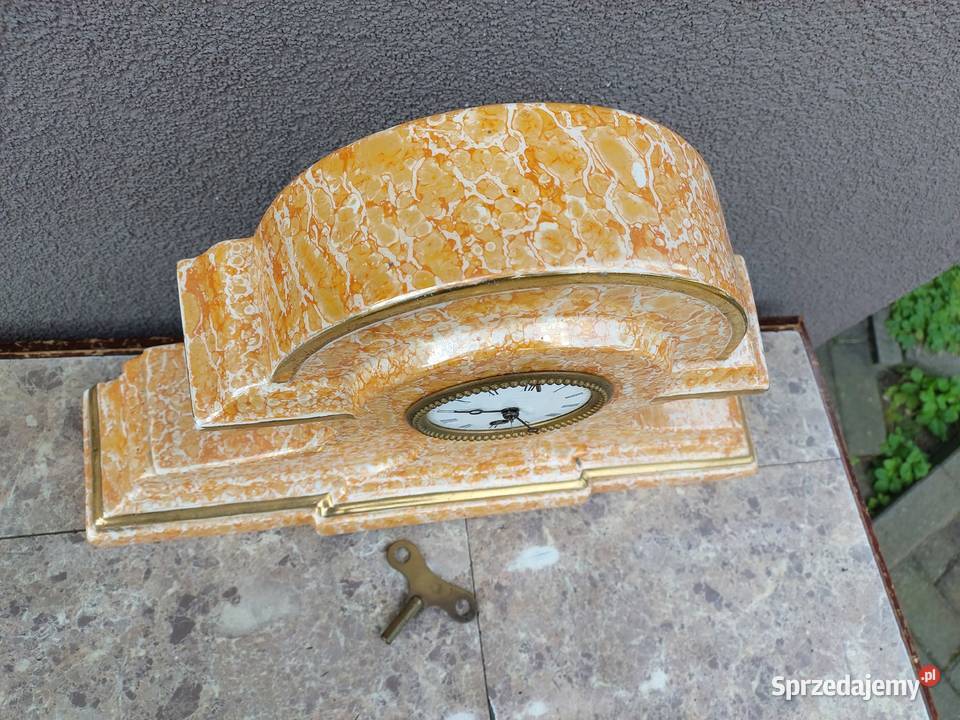 Stary zegar kominkowy mechanizm francuz chodzik pomorskie Tczew