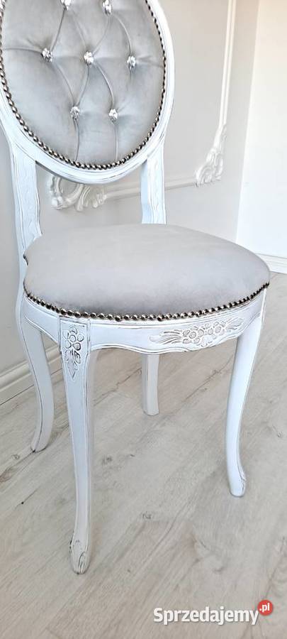 Stylowe krzesło krysztalki Schabby Chic Ludwik