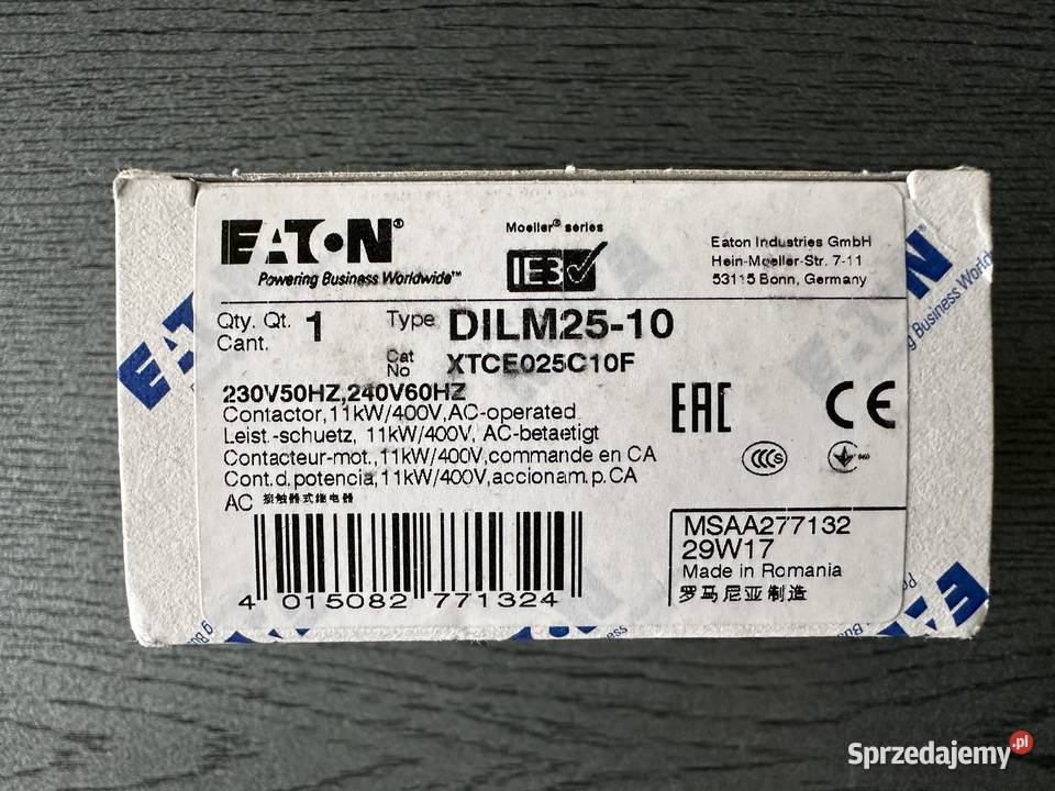 Stycznik mocy 25A 3P 230V AC DILM2510