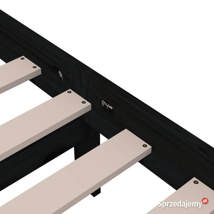 Rama łóżka czarna lite drewno 100 x 200 WM814878 Warszawa