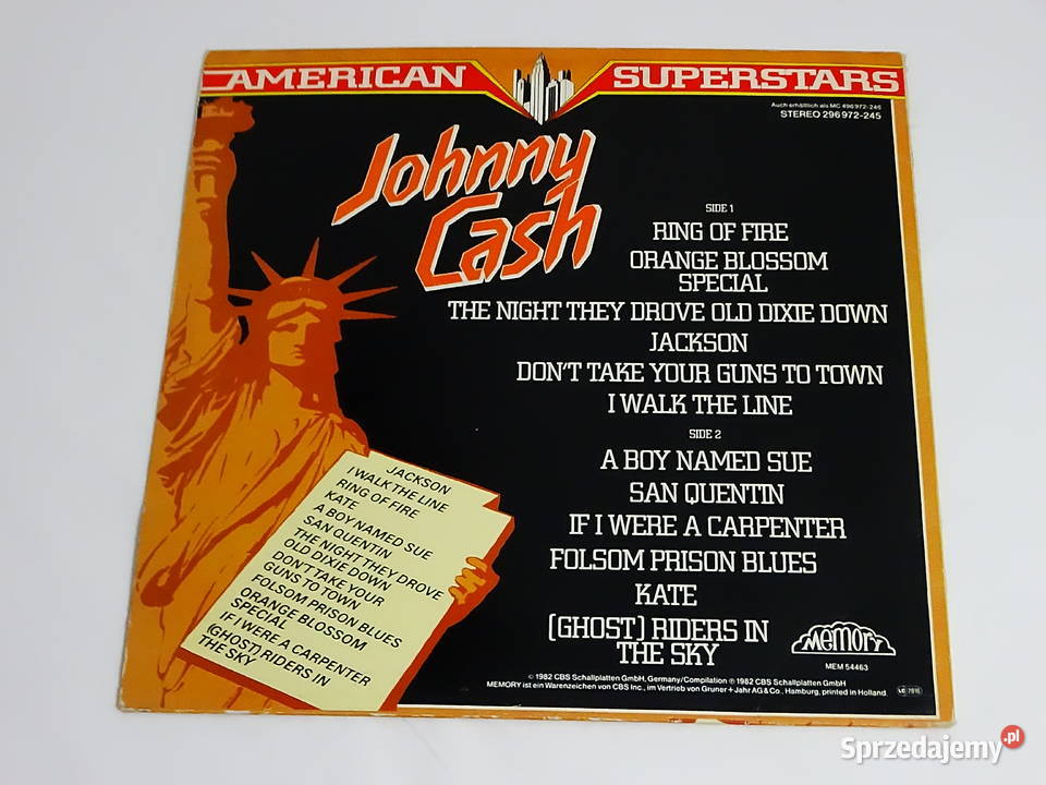 Johnny Cash American Superstars Vinyl LP Stereo lubelskie
