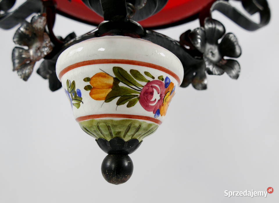 Lampa wisząca w stylu lampy naftowej odcienie czerwieni