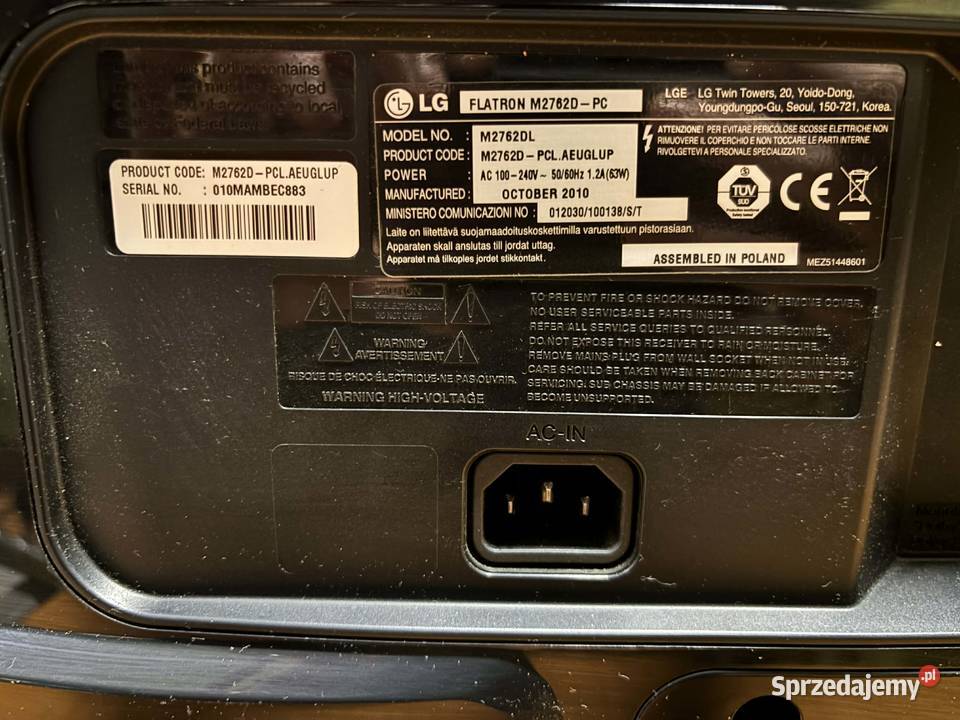 Telewizor Monitor LG M27662DL 27 Full HD warmińsko-mazurskie Elbląg