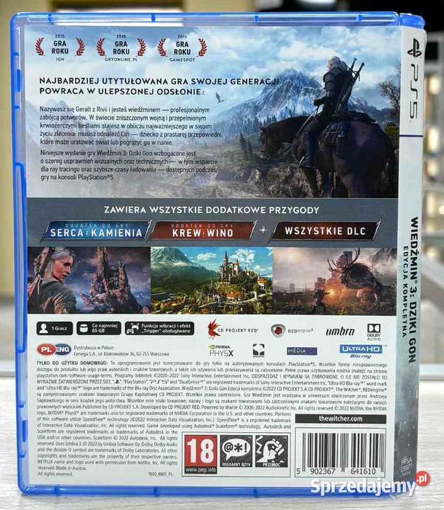 Gra 5 Wiedzmin 3 Dziki gon Dodatki Sony Playstation