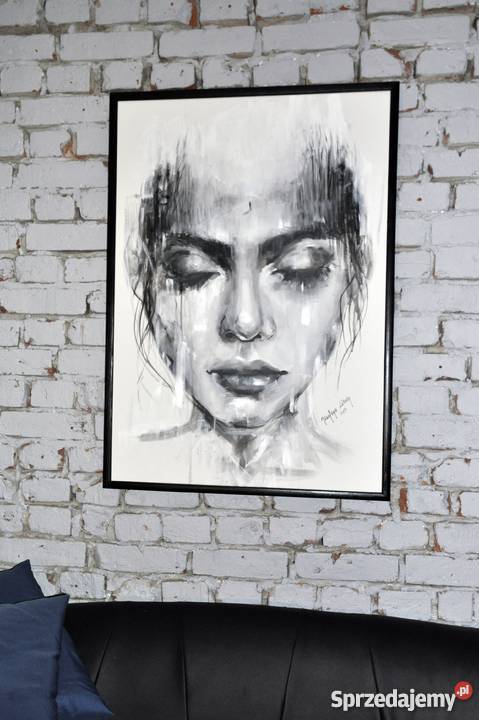 Duży nowoczesny obraz abstrakcja do salonu Malarstwo Antyki, Sztuka, Kolekcje mazowieckie