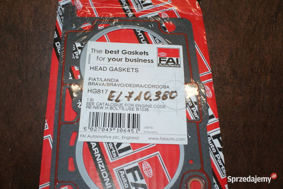 EL710380 USZCZELKA GŁOWICY FIAT 165MM Białobrzegi sprzedam