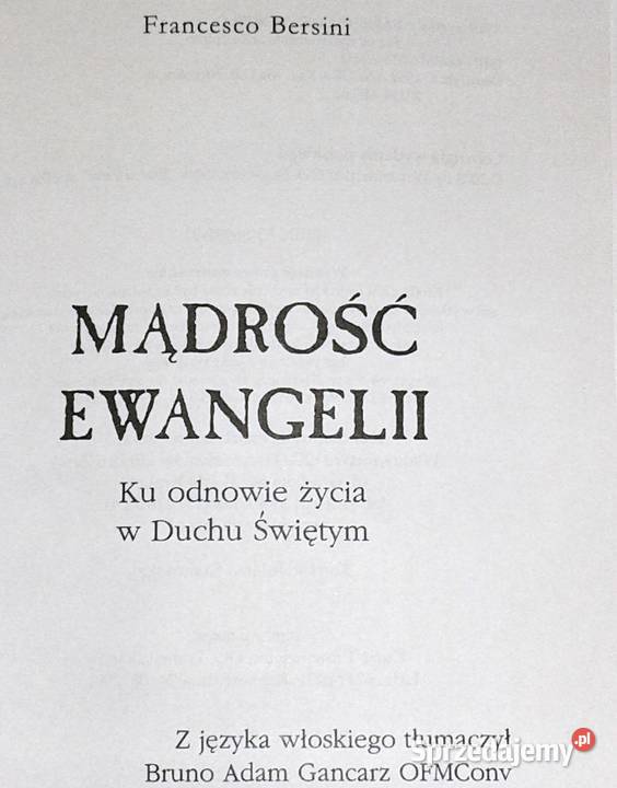Mądrość Ewangelii Francesco Bersini Pozostałe