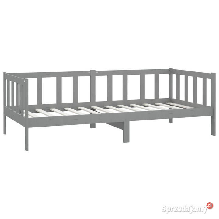 Łóżko dzienne z materacem szare drewno sosnowe 66cm sprzedam