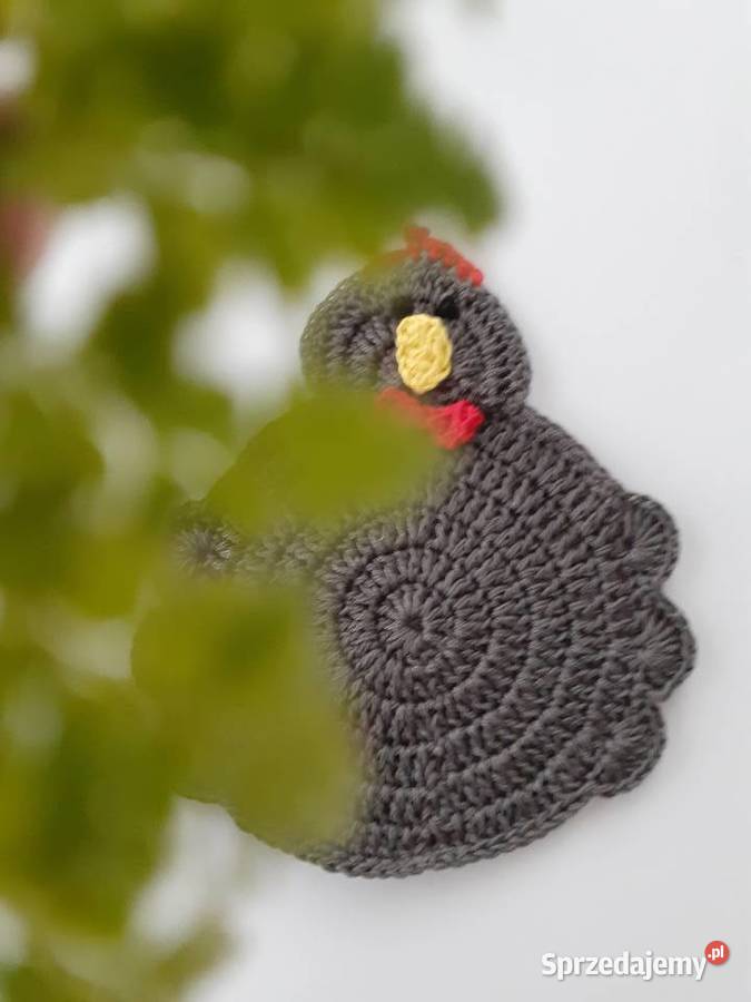 Podkładki kurki ręcznie robione na szydełku hand wielokolorowy Kamyk