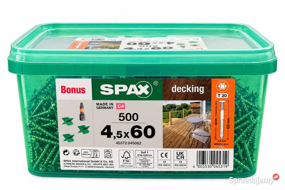 SPAX WKRĘTY TARASOWE 45 60 mm 500