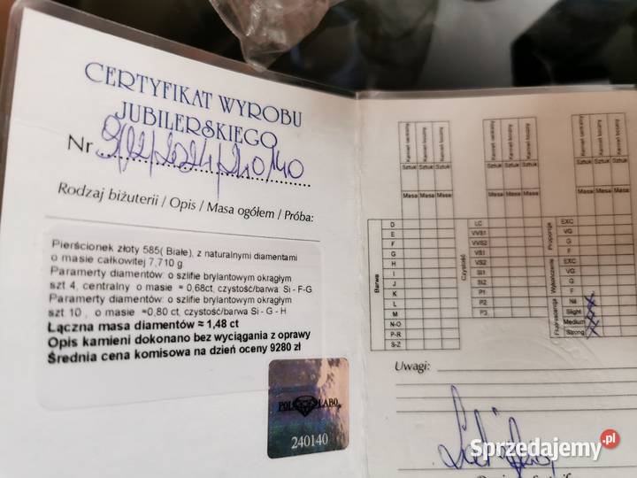 Antyczny Złoty Pierścionek z diamentami Jelenia Góra