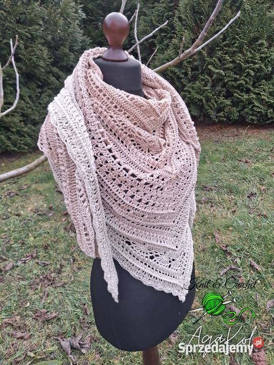 Handmade ręcznie robiona chusta na szydełku Busko-Zdrój