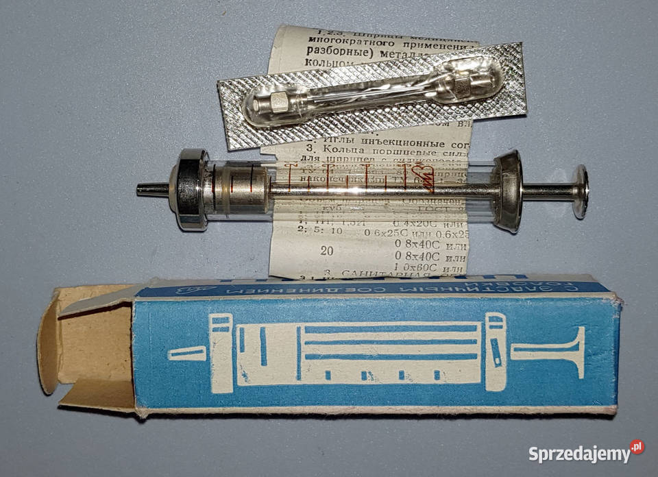 10 strzykawka szklana 5 ml ZSRR nowe komplety Poznań