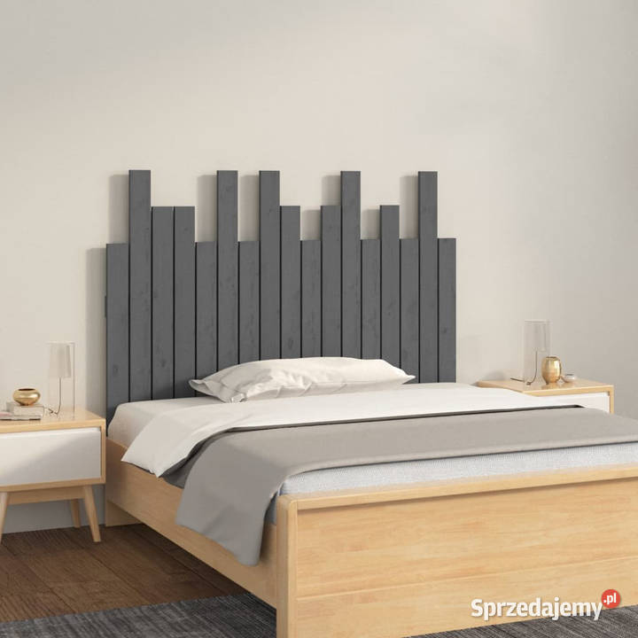 Wezgłowie łóżka szare 108x3x80 lite drewno Warszawa