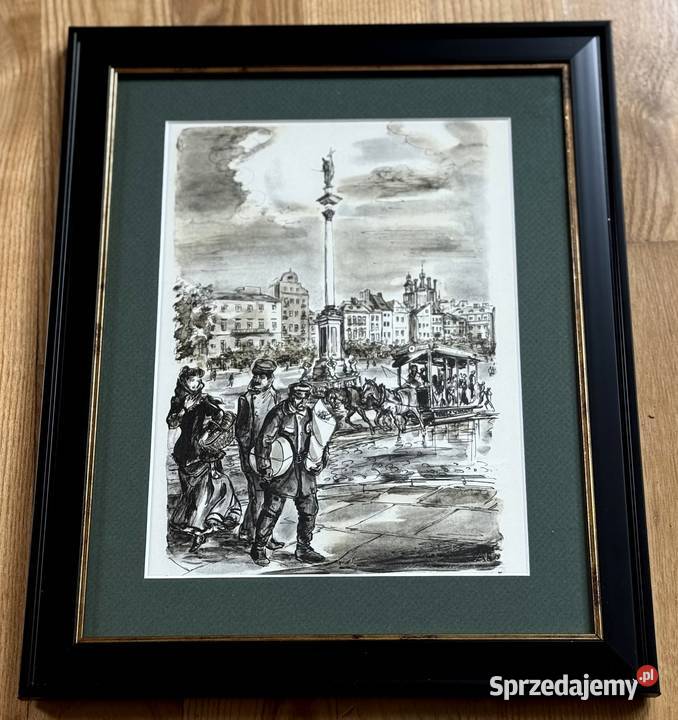 Stara Warszawa Plac Zamkowy AUniechowski grafika sprzedam
