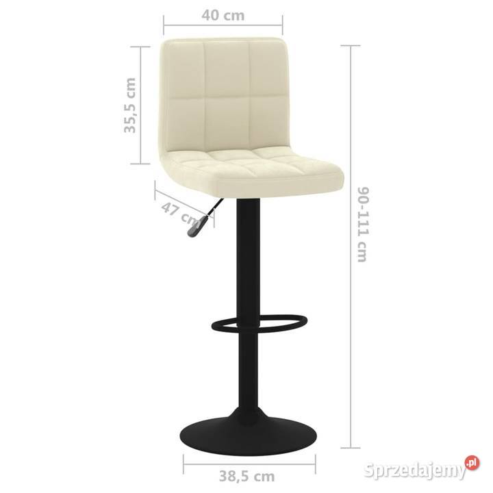 vidaXL Stołki barowe 2 kremowe obite aksamitem Warszawa