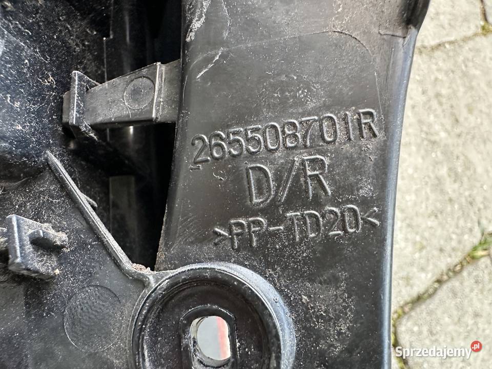 Renault Kadjar Lampa Prawy Tył 265508701r Rok produkcji 2017 Radziszów