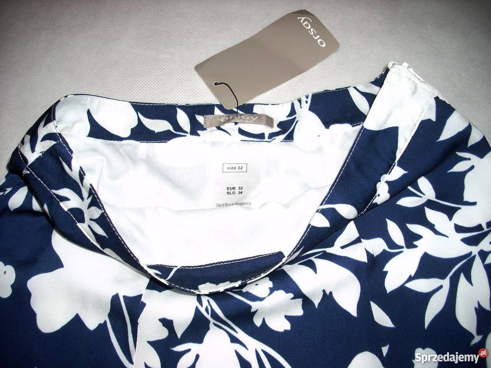 ORSAY spódnica Granat biała elegancka NOWA32 XXS Rozkloszowana