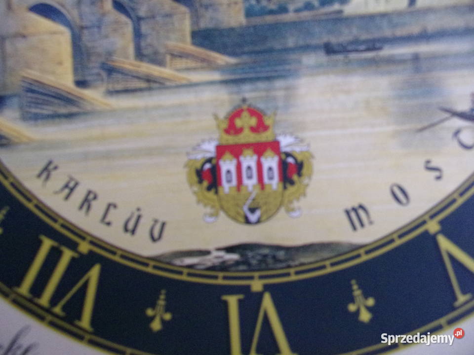 Zegar z widokiem z Pragi i zbytkowym Mostem Zegary mazowieckie Warszawa sprzedam