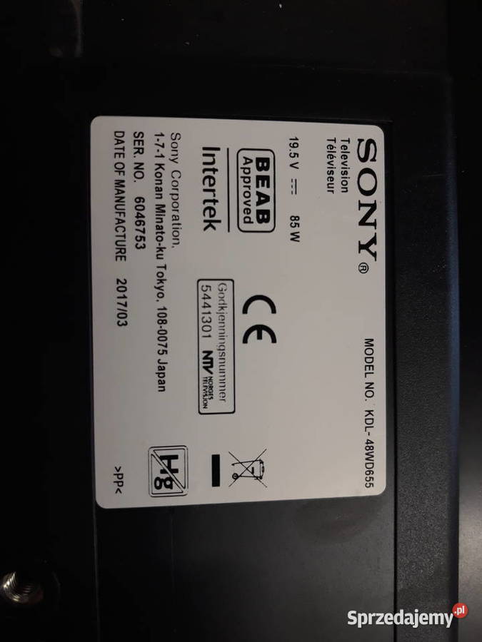 TV Sony 48 KDL48WD655 Dzietrzkowice