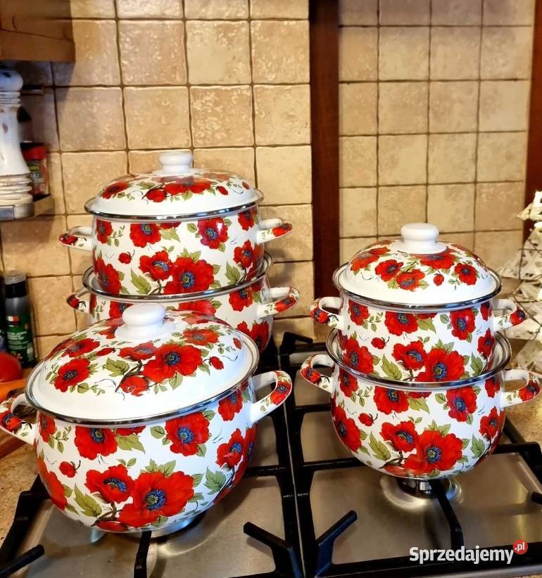 219 Garnki emaliowane duże makin Zabrze