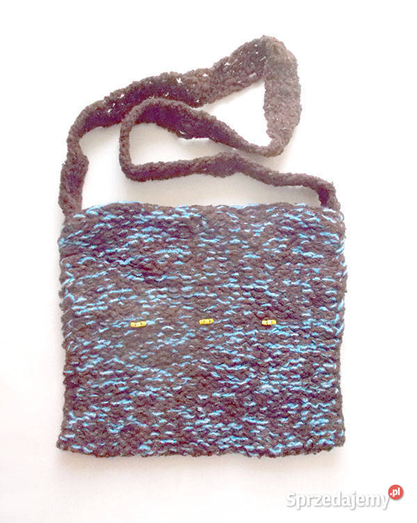 boho torba na ramię etno torba niebiesko brązowa 22cm Szczecin