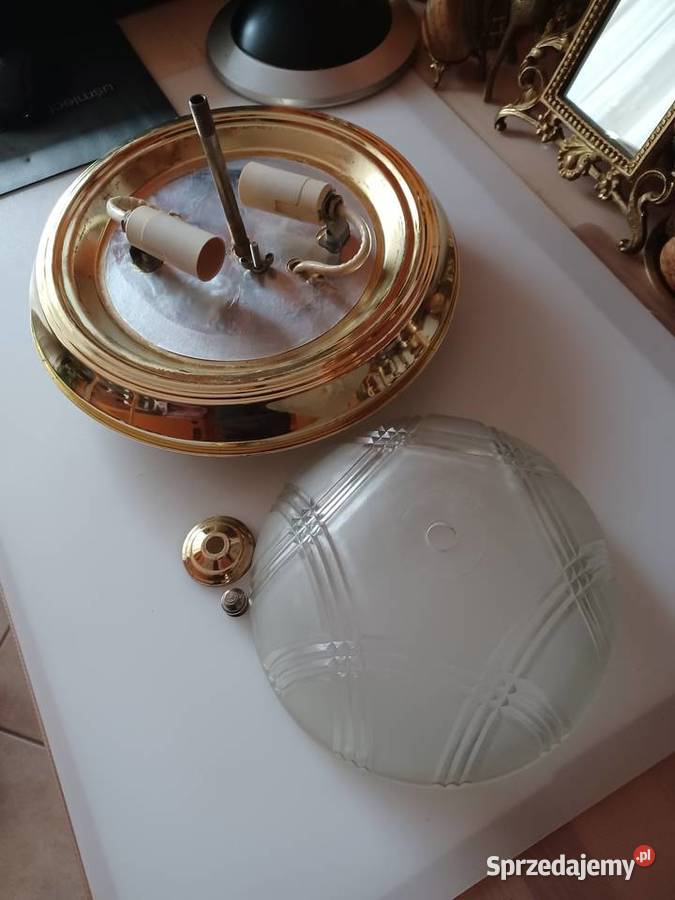 Piękna lampa sufitowa plafon metal szkło Poznań