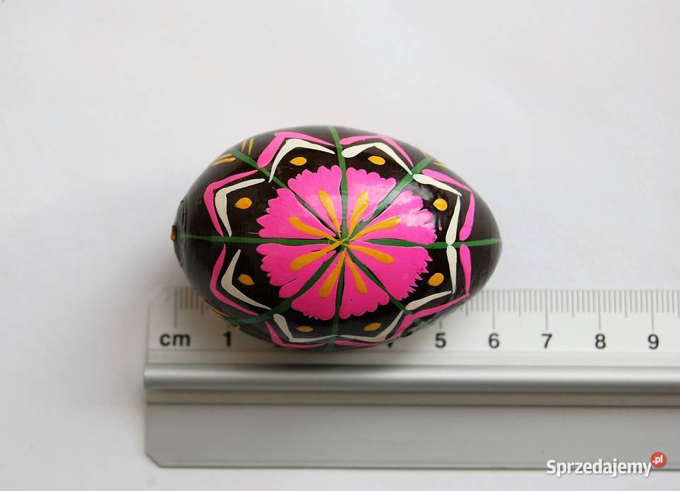 Stara pisanka drewniana malowana Ukraina 61 Lublin