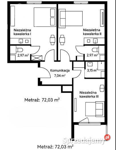 Mieszkanie 7203m2 3 pokoje Warszawa
