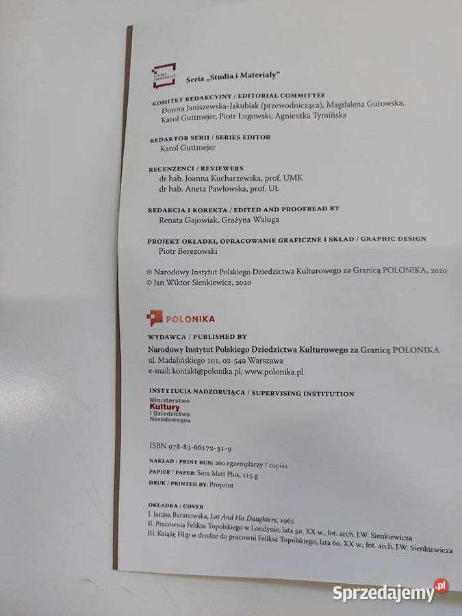 Polska sztuka na emigracji w londyńskiej Rok wydania 2020 Warszawa