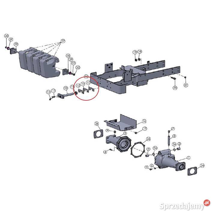 Podkładka dystansowa 06 mm przedniej osi VST Tajęcina