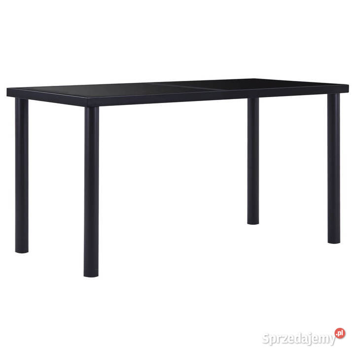 Stół jadalniany czarny 140 x 70 x 75 hartowane Warszawa