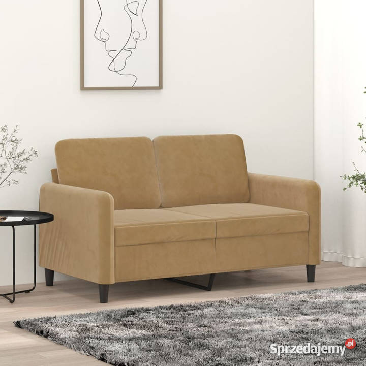 Sofa 2osobowa brązowy 120 tapicerowana aksamitem Warszawa