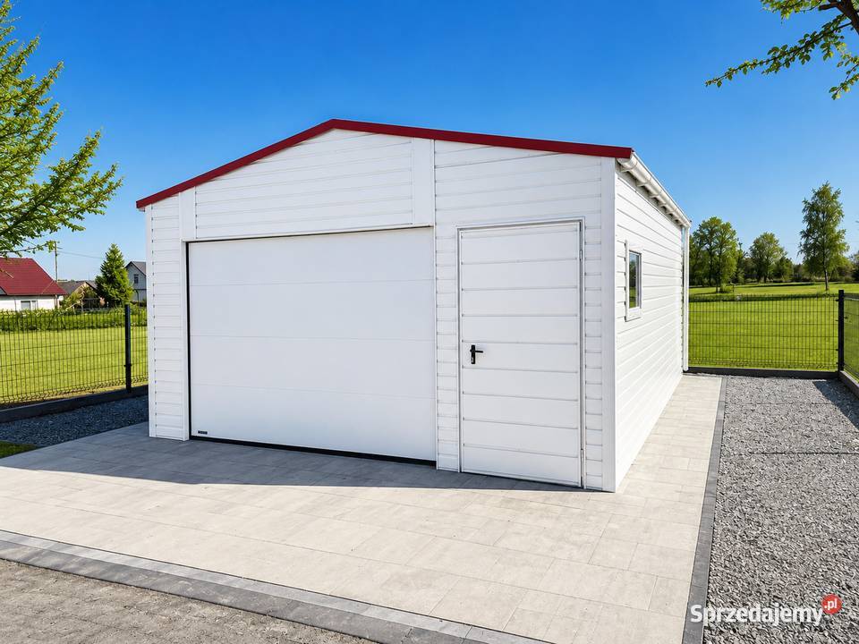 Garaż Blaszany 4x6 Biały Brama Segmentowa Dach Pozostałe Gliwice sprzedam