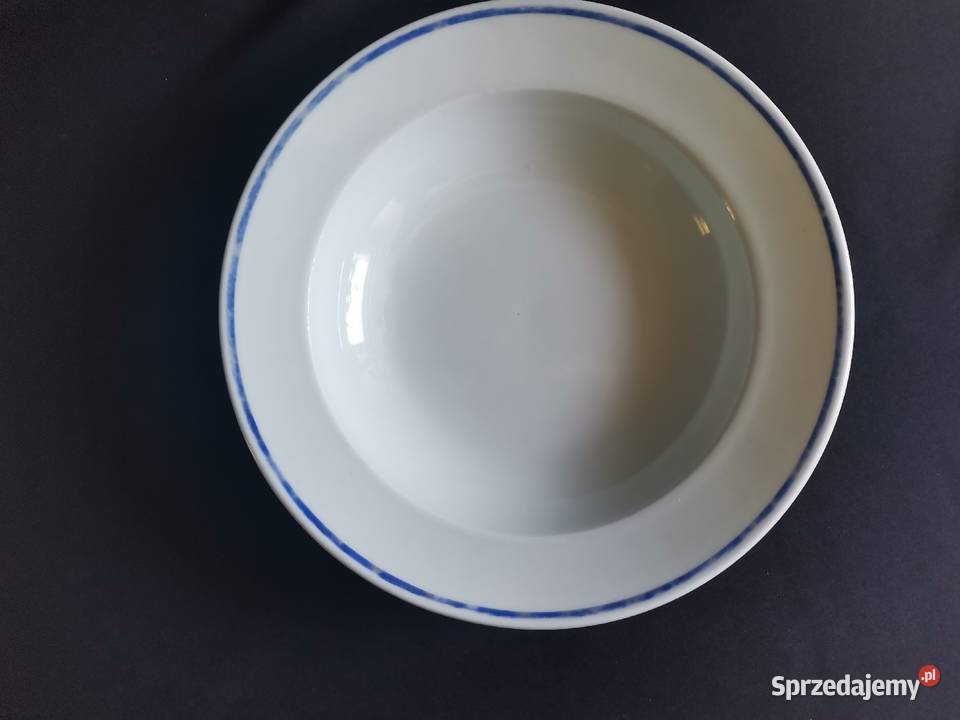 Stary głęboki talerz porcelana kantynowa III Porcelana i szkło śląskie Siemianowice Śląskie