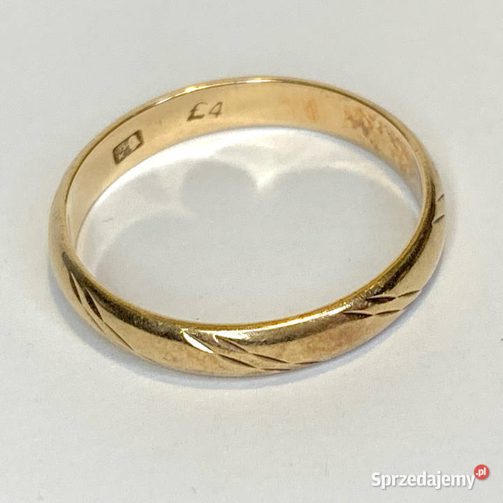 Złota OBRĄCZKA męska 585 14K pięknie ZDOBIONA Warszawa