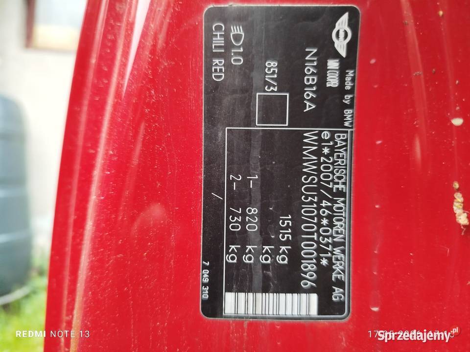 Mini Cooper kompletny przód części elektryczne lusterka Cooper
