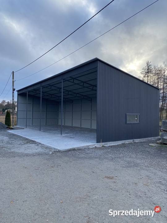 Wiata garażowa 16x6 Antracyt w montaż transport 96m2 Kraków
