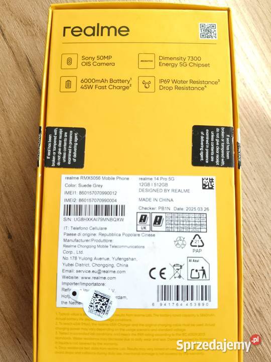 Realme 14 pro 12512GB Nowy na Gwarancji bez Turek