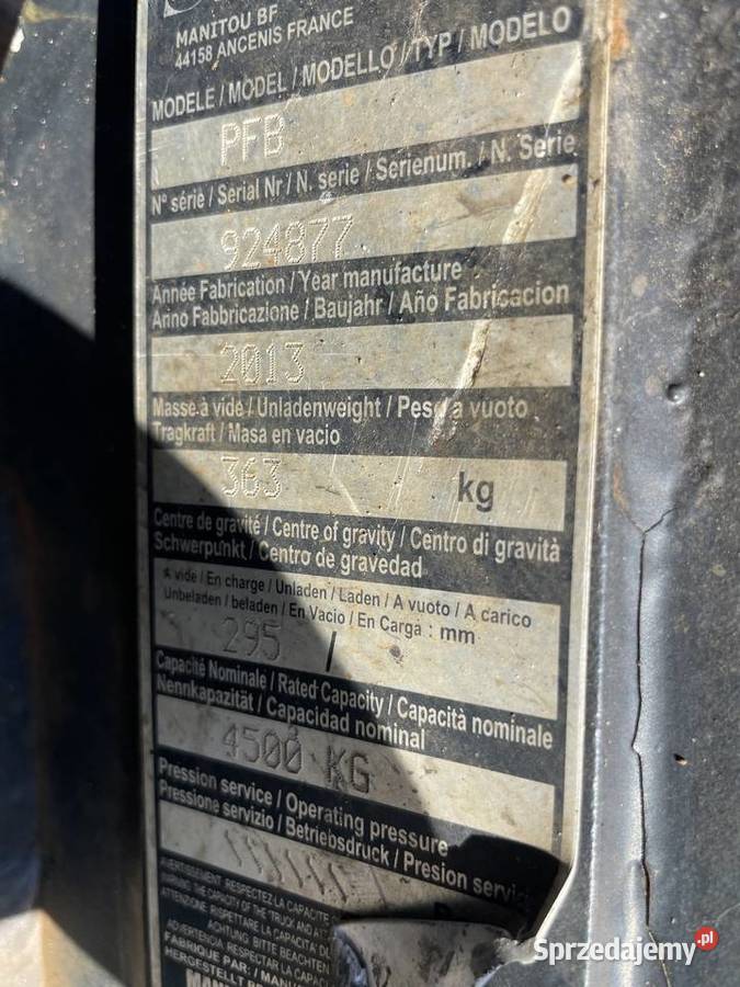 Używane fabryczne oryginalne widły paletowe Nowy Sącz