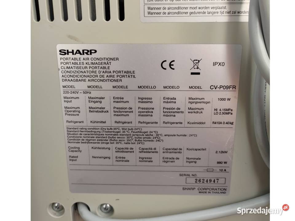 Klimatyzator przenośny 2kW Sharp CVP09FR Kraków