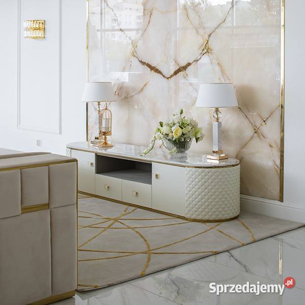 Dywan STRIPES GOLD WełnaWiskoza BeżowoZłoty Dywany Dom i Ogród mazowieckie Warszawa