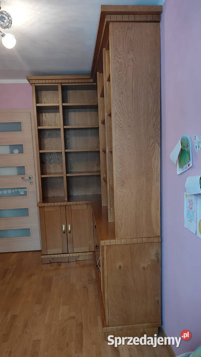 Mebel dębowy biblioteczka plus komoda Meble do salonu śląskie Dąbrowa Górnicza sprzedam