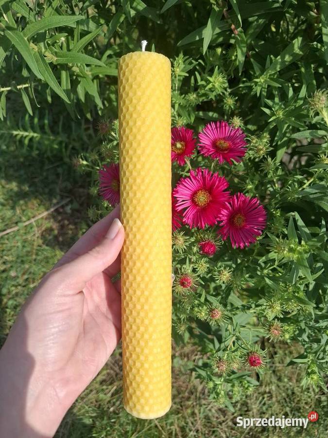 Świeca z naturalnej węzy pszczelejgruba Lublin