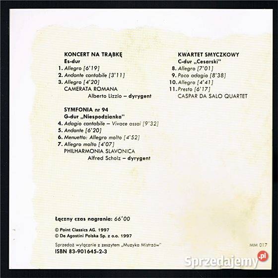 HAYDN Wiedeński klasyk seria Muzyka Mistrzów klasyczna Chorzów