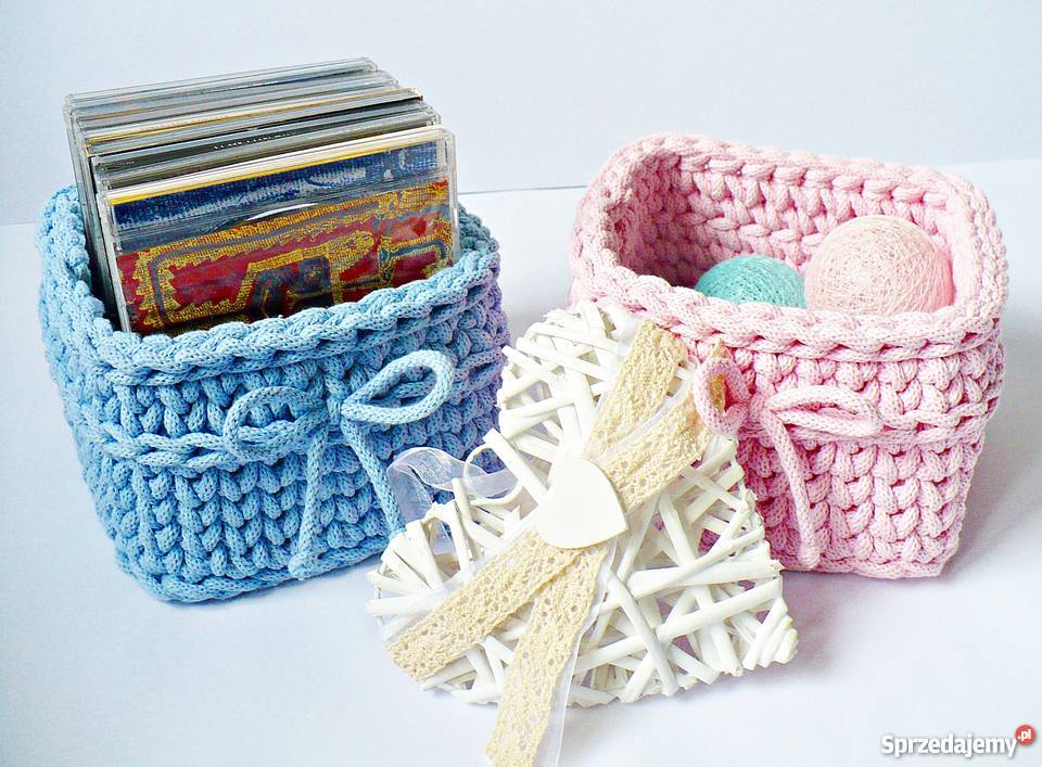 Koszyki kwadratowe bawełniane komplet 3 kujawsko-pomorskie Bydgoszcz